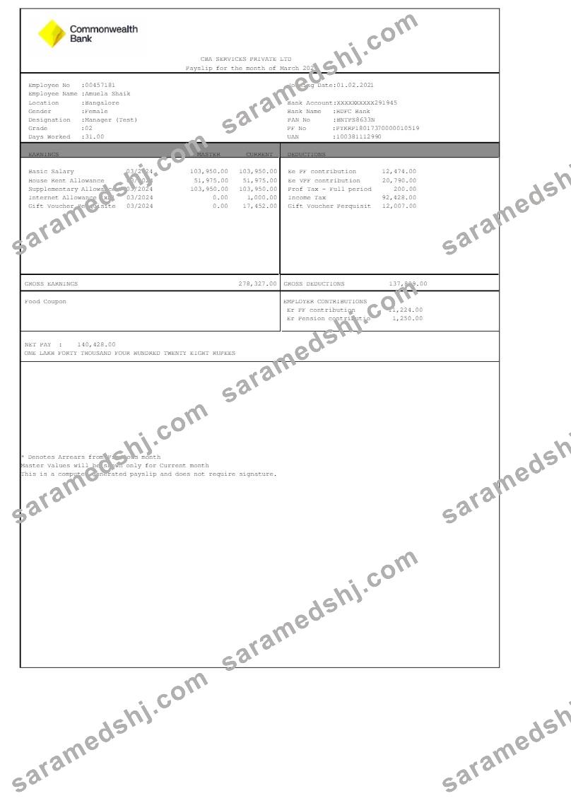 Commonwealth Bank CBA Services payslip template in Word and PDF formats.pdf, 1